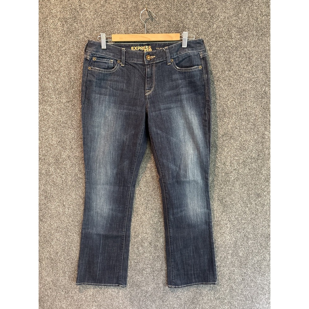 Express‎ Jeans Womens 8L Blue Eva Boot Cut Stretch Denim Distressed Pockets